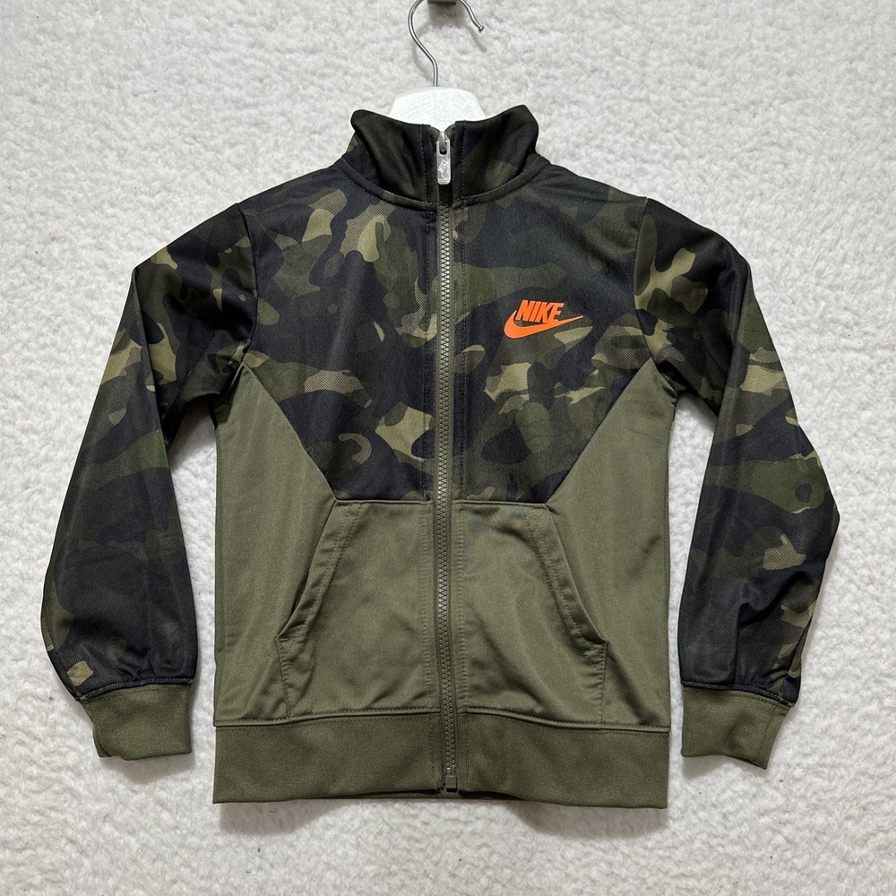 Nike Boys Camo Track‎ Jacket Size 4-5 Yrs Lightweight Soft Lined